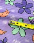 (4X2 YUMMY RIB) MUSHROOMS AND FLOWERS ON  PURPLE