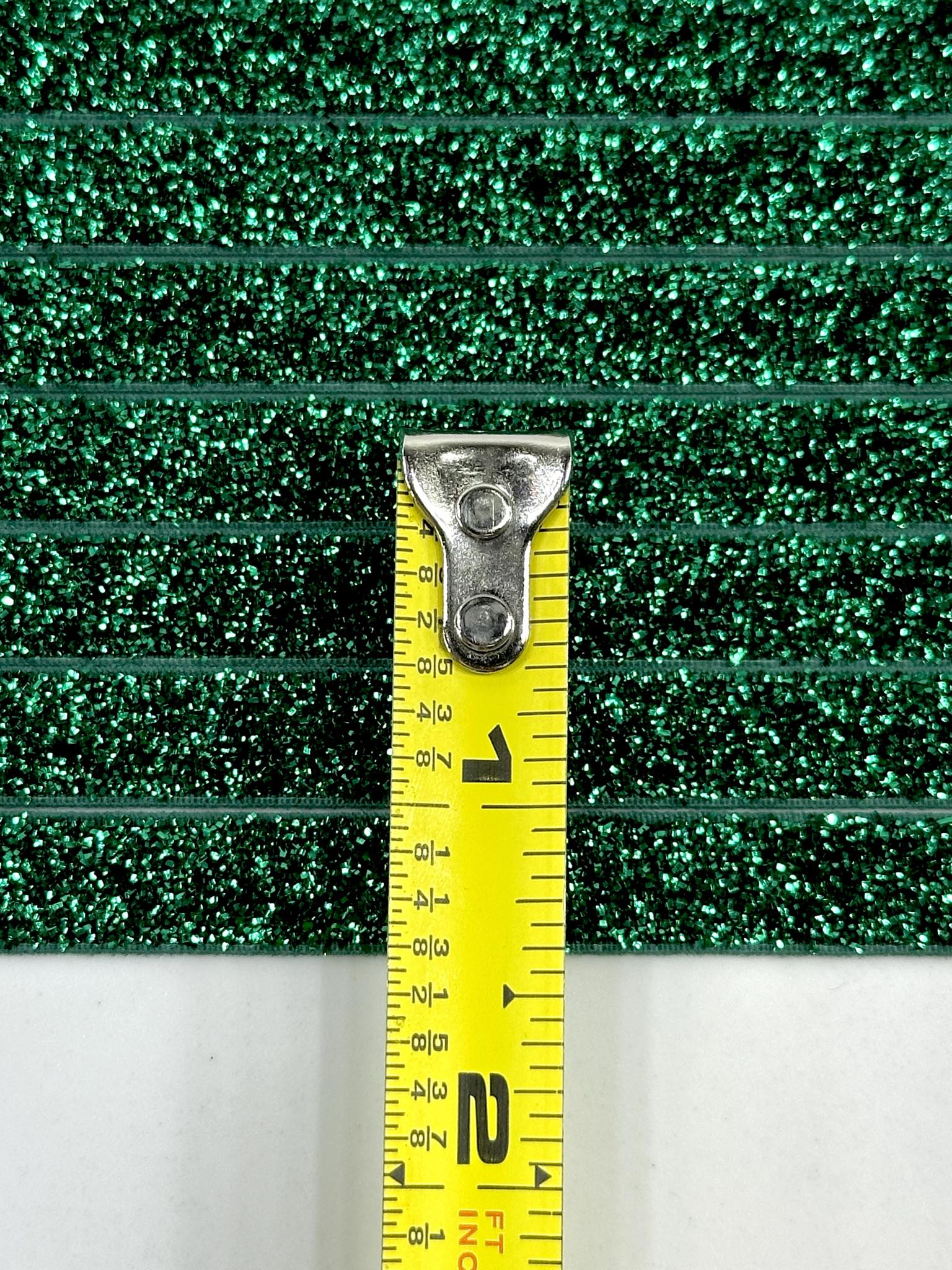 (TRIM) 3/8 ELASTIC EMERALD GREEN SHIMMER