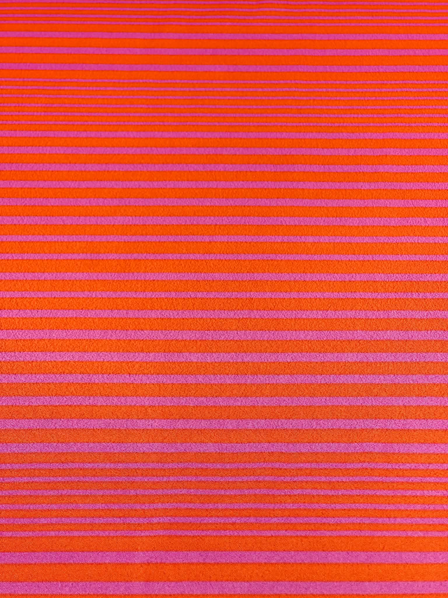(WOVEN) PINK STRIPES ON RED