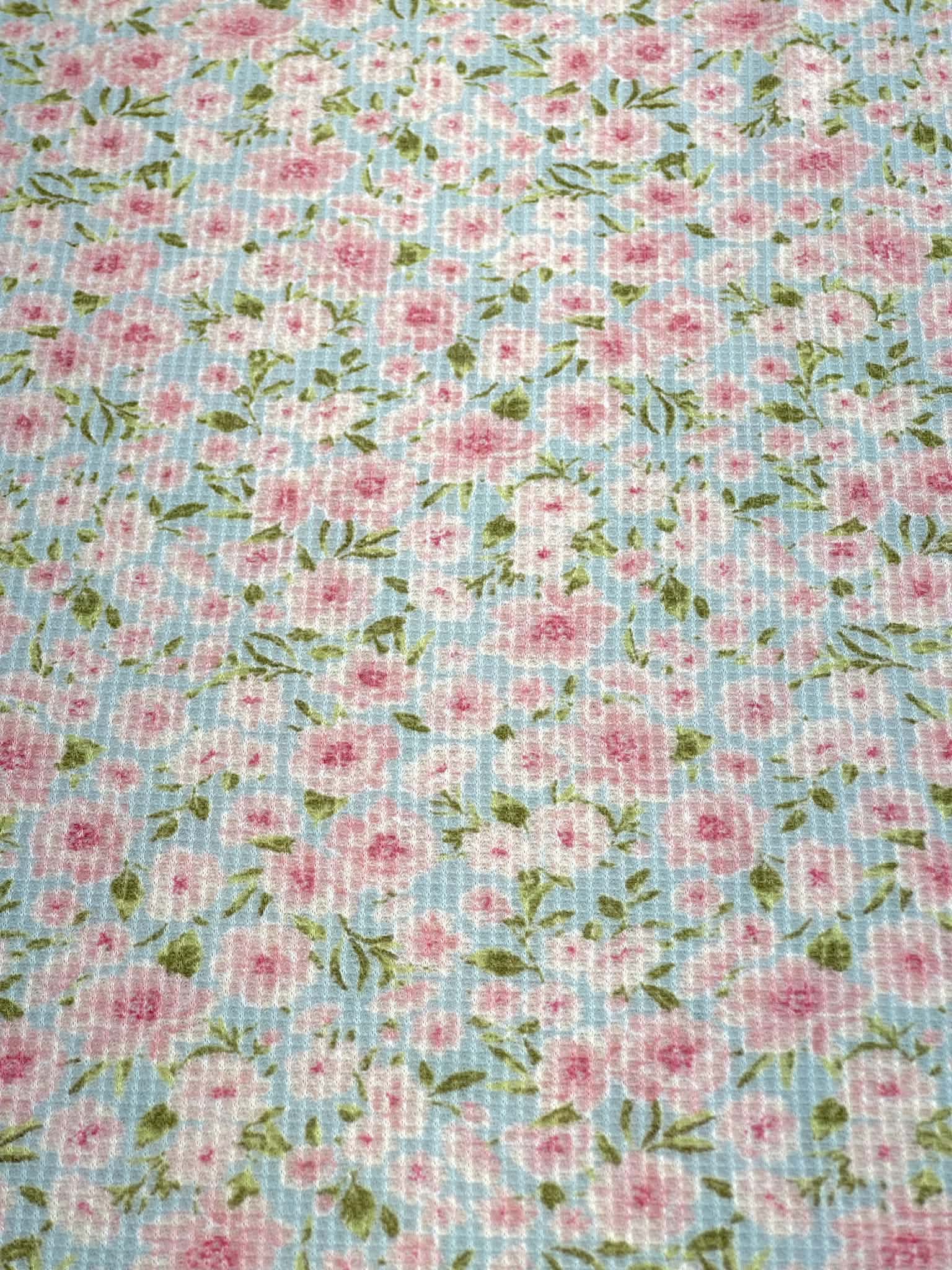 (THERMAL) TINY PINK FLOWERS ON SKY BLUE(4)