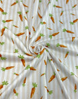 (4X2 YUMMY RIB) CARROTS ON CREAM AND OFF WHITE STRIPES