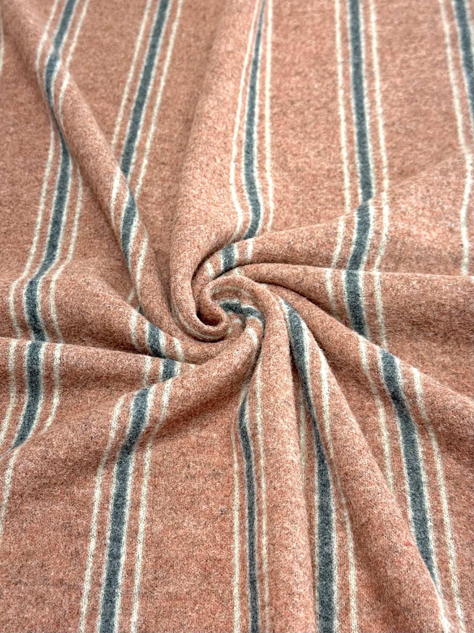 (BRUSHED SWEATER KNIT) BLACK AND TAN STRIPES ON VINTAGE RUST(4)