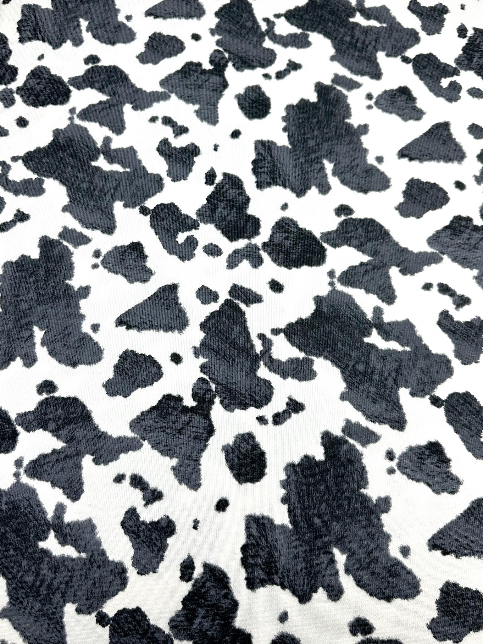 (SWEATER/OAKLEY KNIT) VINTAGE BLACK COW FUR PRINT ON OFF WHITE