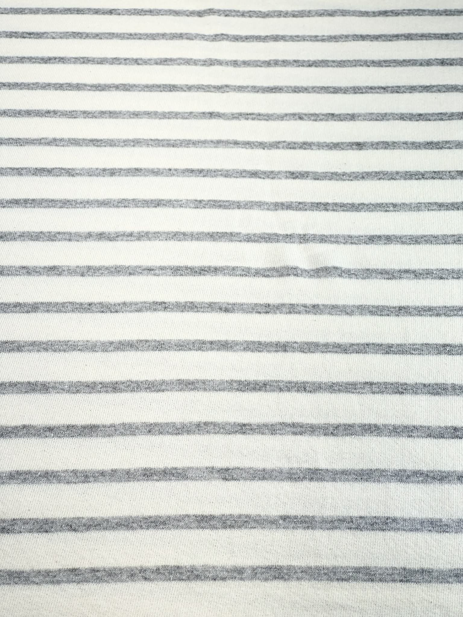 (FRENCH TERRY) LIGHT GRAY STRIPES ON IVORY (1)