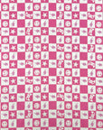 (YUMMY RIB) PINK GAMER AND HAPPY FACES CHECKERED PRINT