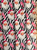 (4X2 YUMMY RIB) BIG PINK SANTA ON ZEBRA PRINT