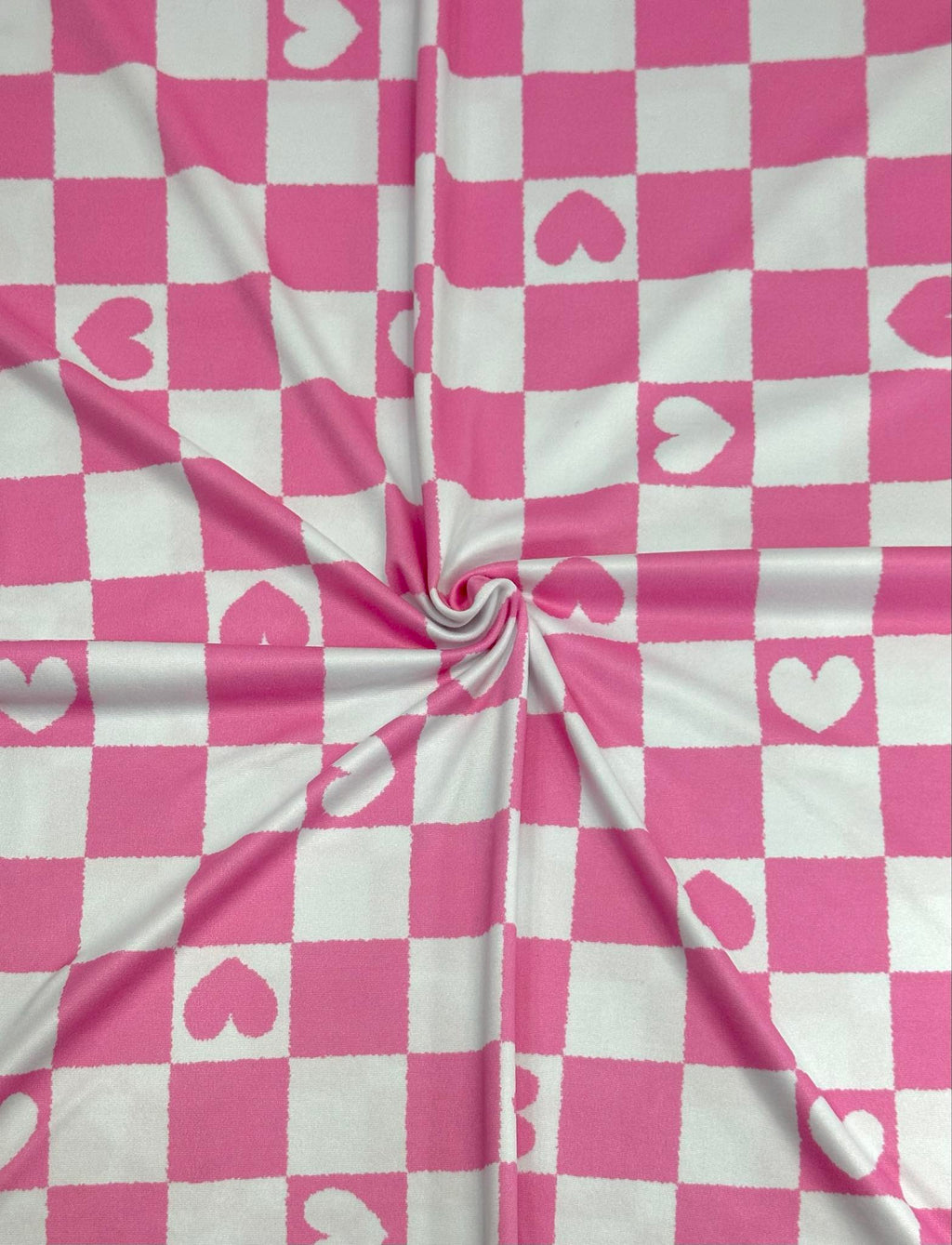 (DBP) PINK AND WHITE HEART CHECKERED