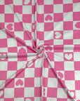 (DBP) PINK AND WHITE HEART CHECKERED