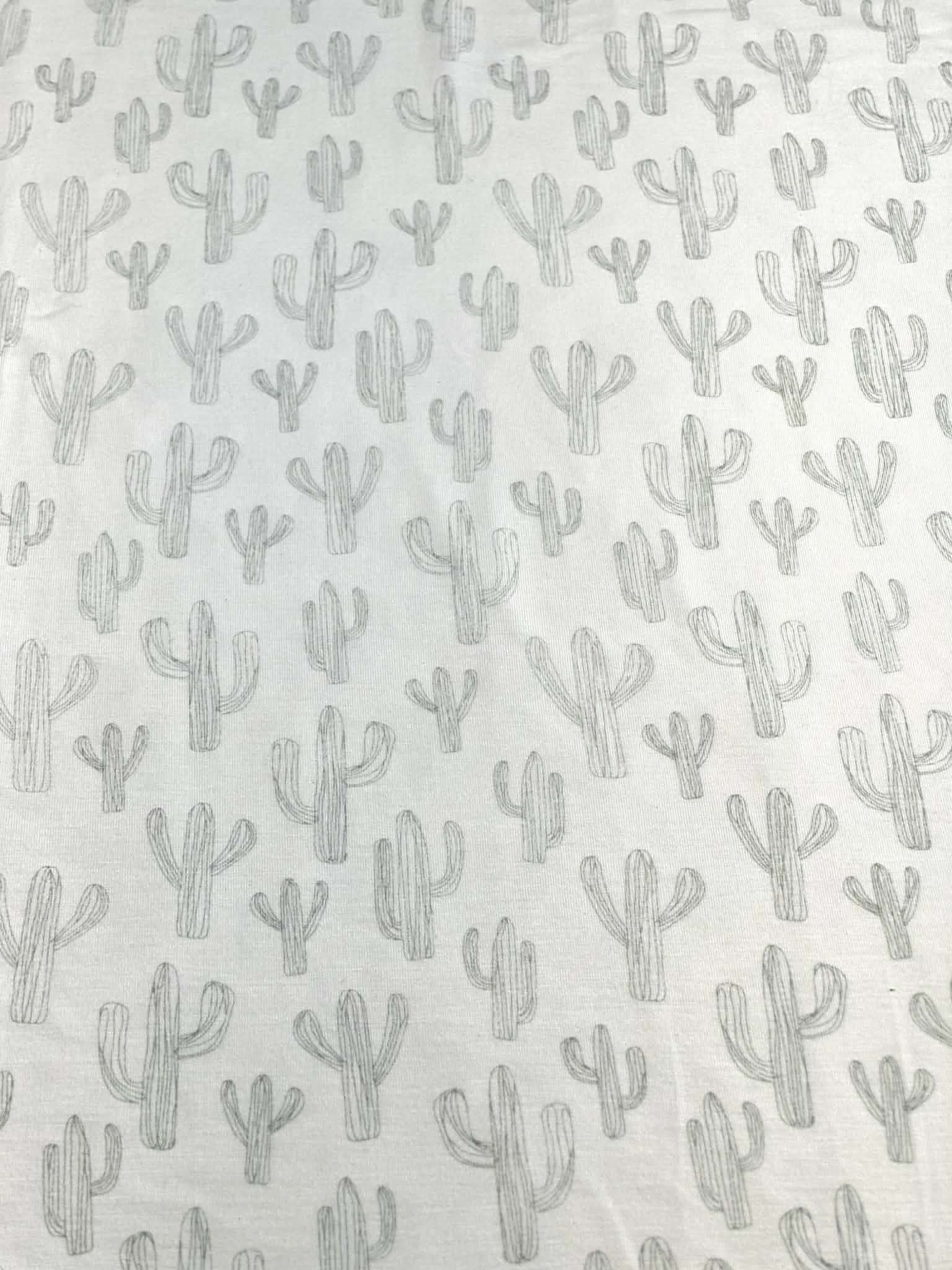 (RAYON MODAL) VINTAGE CACTUS ON OFF WHITE