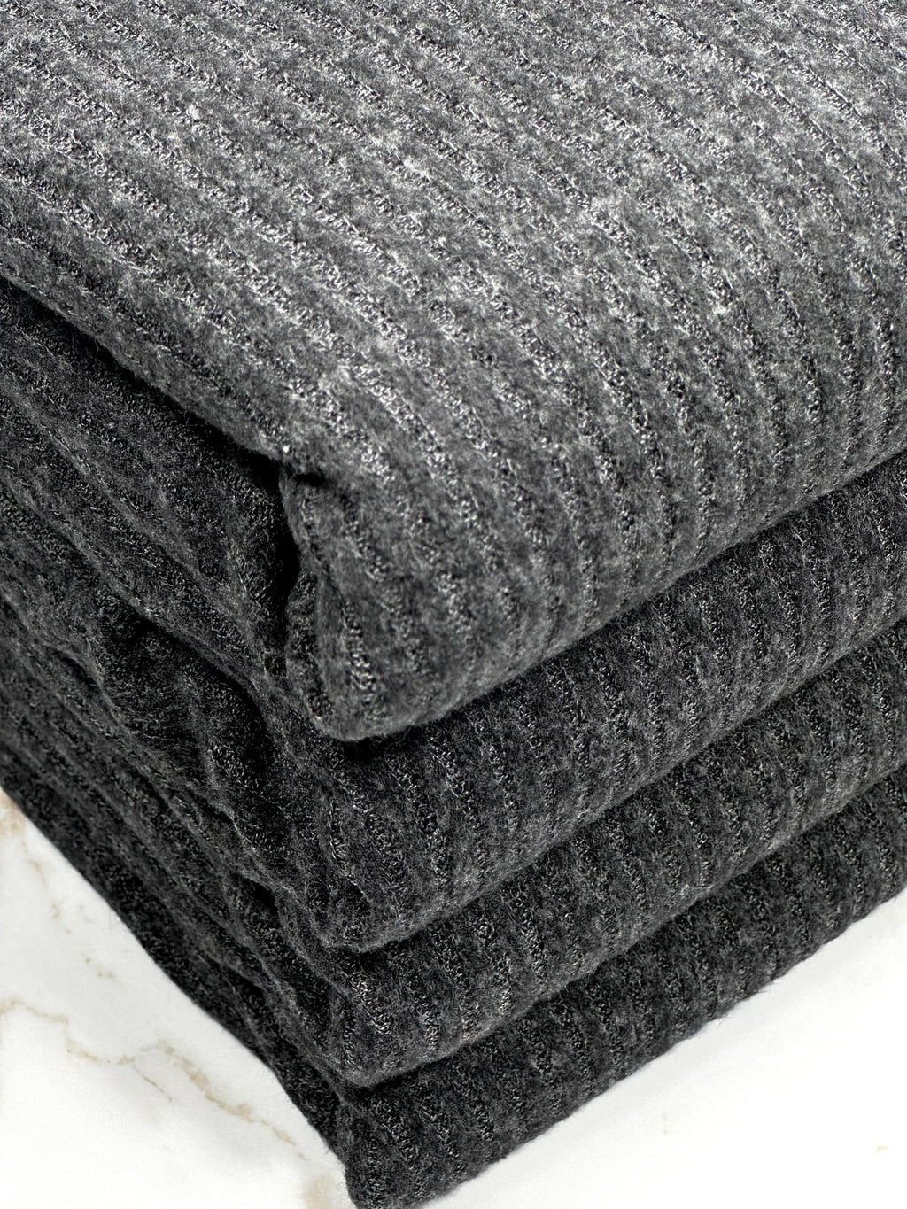 (BRUSHED SWEATER RIB) 2-TONE BLACK