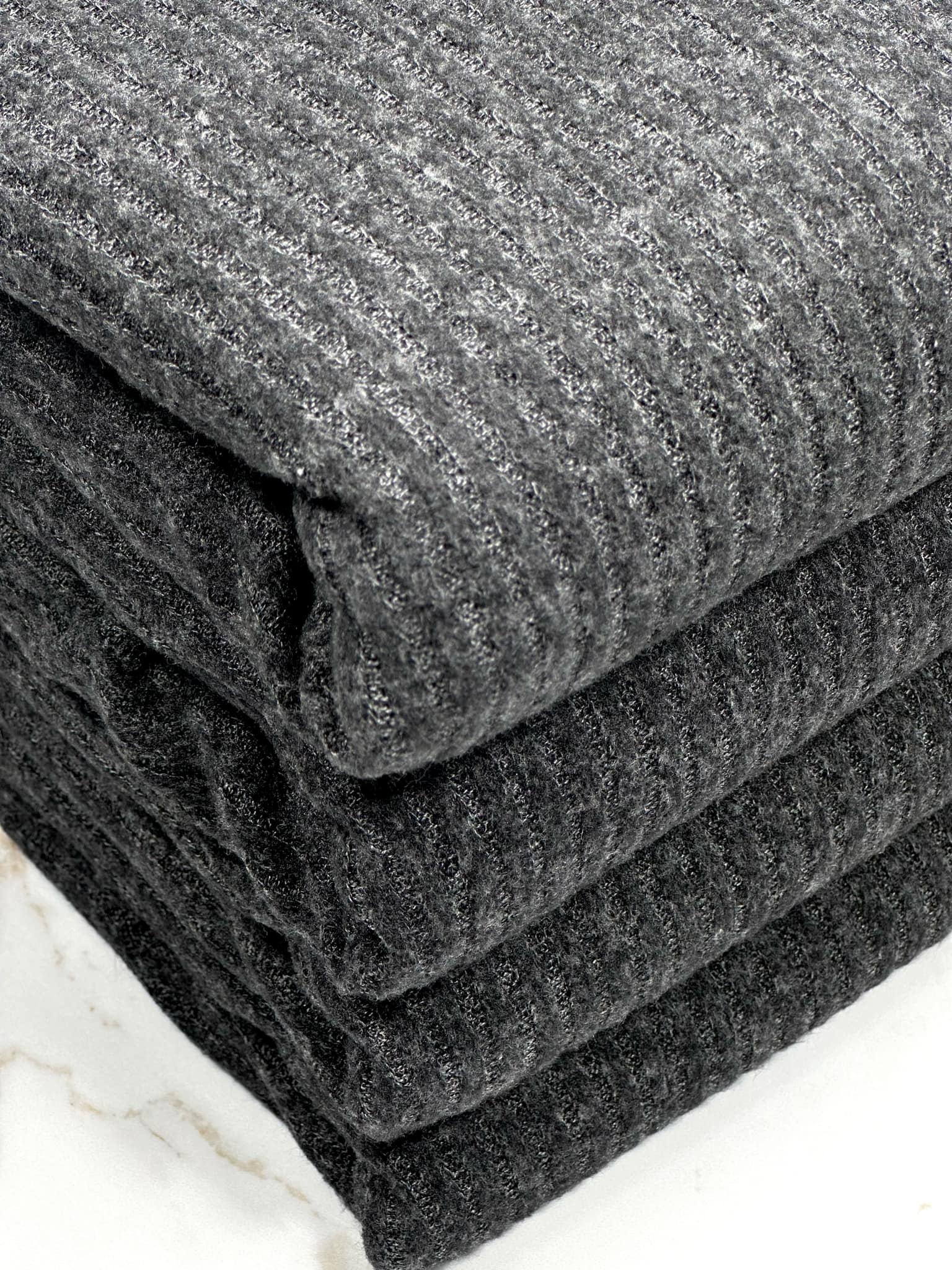 (BRUSHED SWEATER RIB) 2-TONE BLACK
