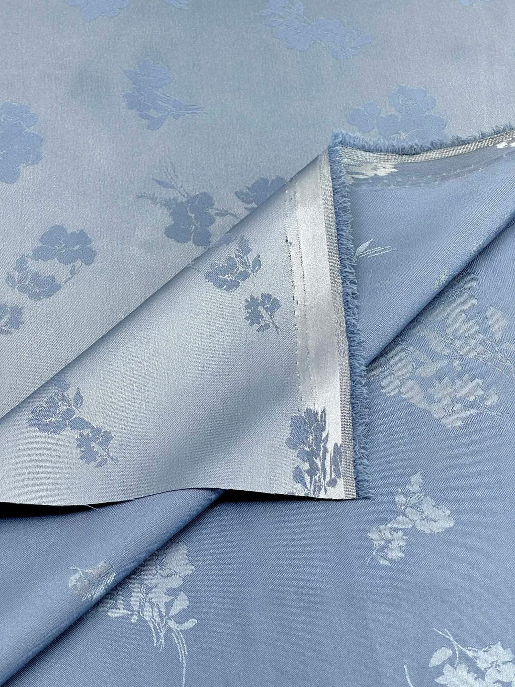(SATIN) BLUE FLORAL