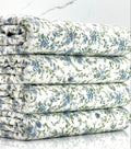 (RAYON MODAL) SMALL VINTAGE BLUE FLORAL ON OFF WHITE