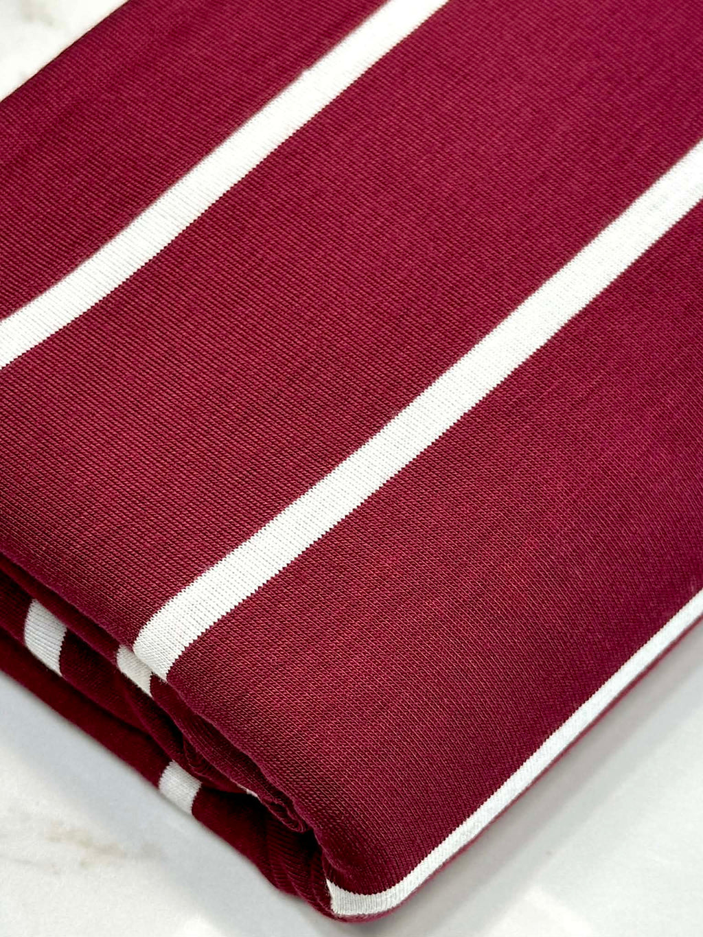 (RAYON MODAL) OFF WHITE STRIPES ON BURGUNDY (1)