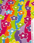 (4X2 YUMMY RIB) BRIGHT COLORFUL FLOWERS ON COLORFUL WAVE