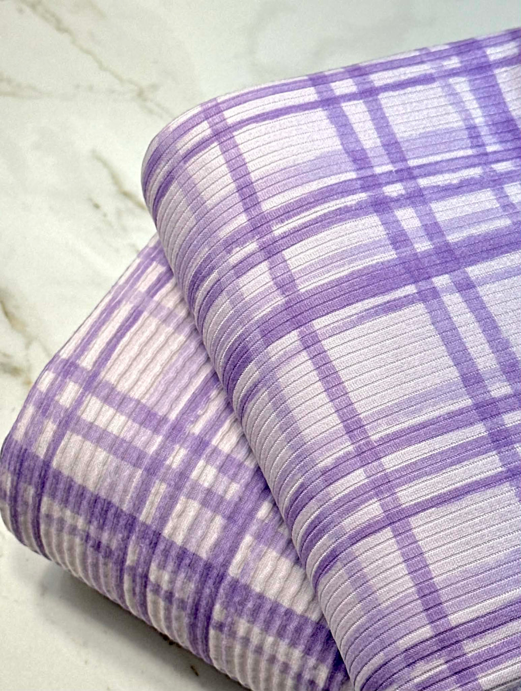 (URBAN RIB) LAVENDER PLAID ON LILAC