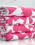 (RAYON MODAL) FUSCHIA COW PRINT