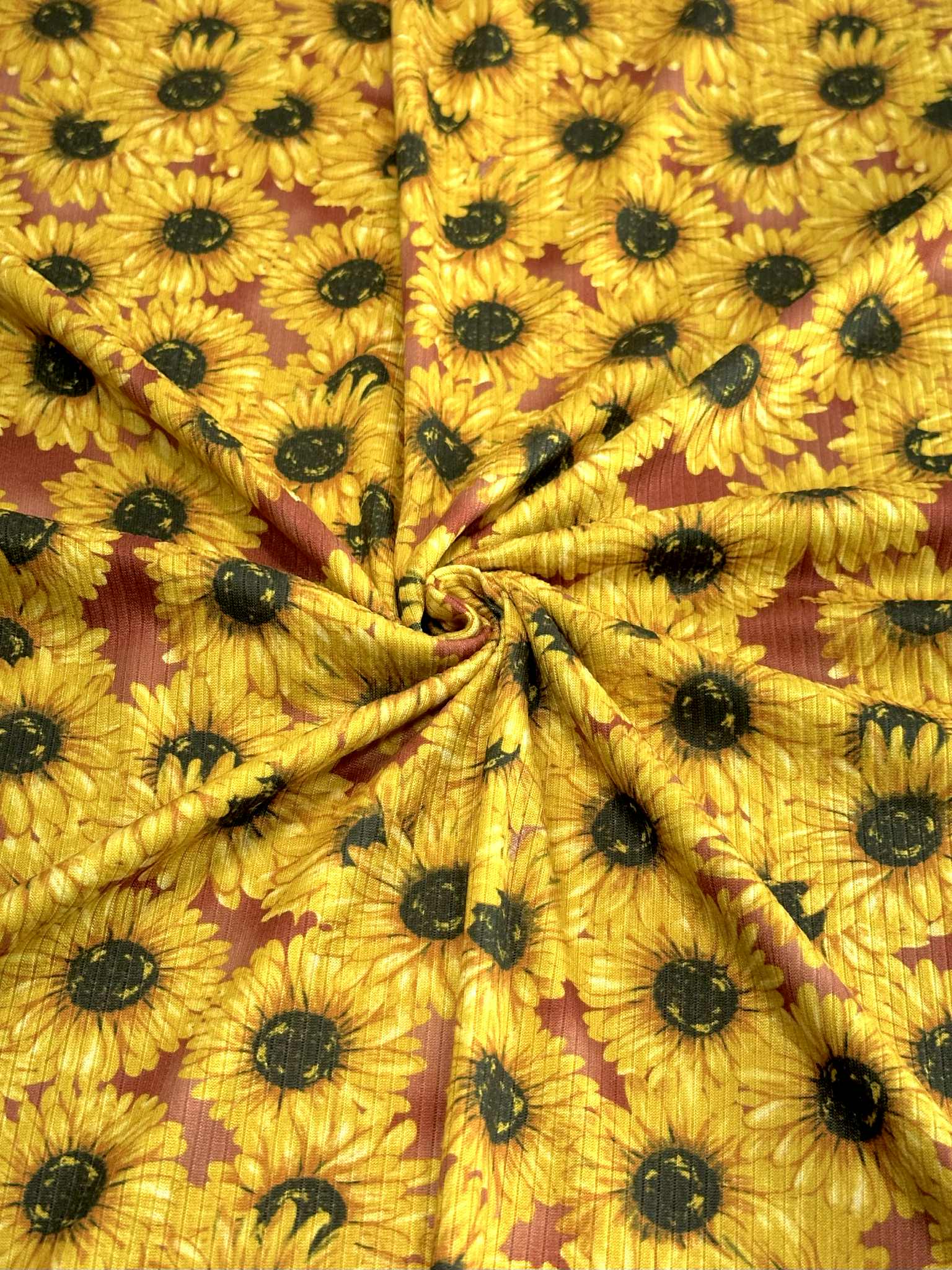 (4X2 RIB) SUNFLOWERS ON RUST