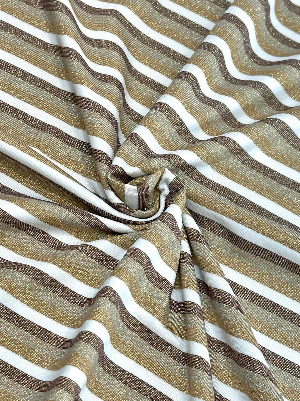 (ITY) GOLD, BROWN, AND OFF WHITE SHIMMER STRIPES