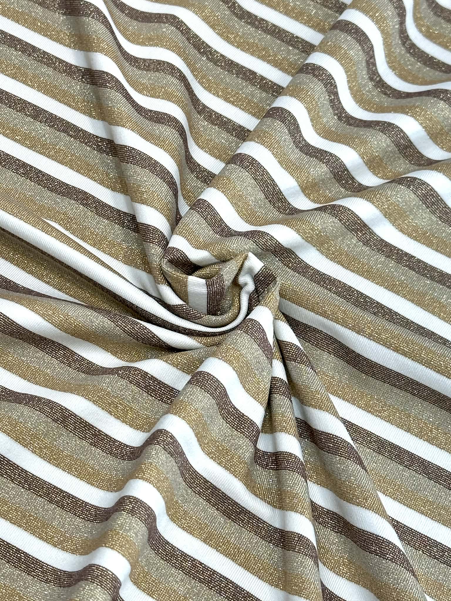 (ITY) GOLD, BROWN, AND OFF WHITE SHIMMER STRIPES