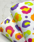 (URBAN RIB) MULTI COLORFUL CHEETAH PRINT ON OFF WHITE