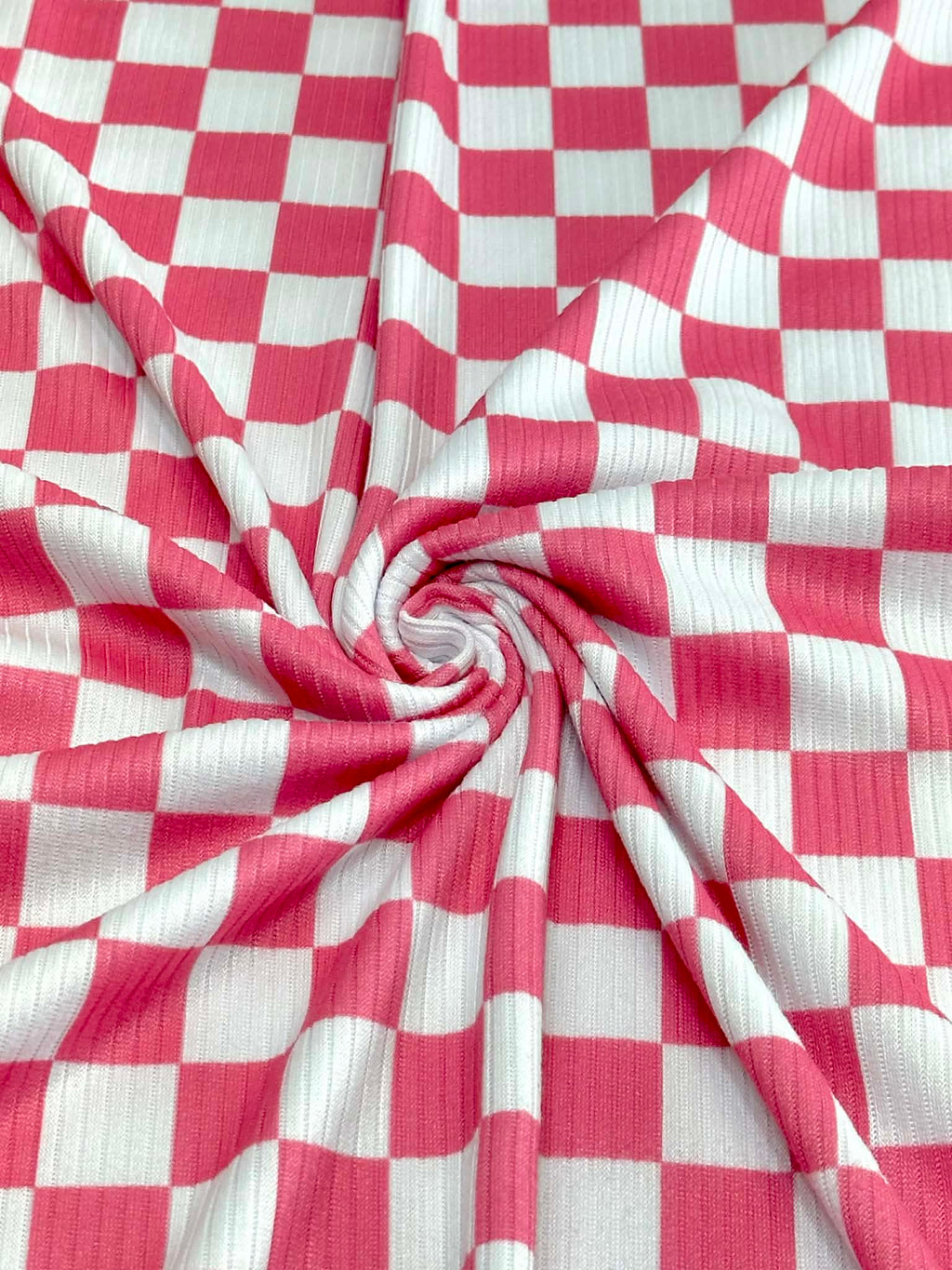 (4X2 YUMMY RIB) NEW PINK AND OFF WHITE CHECKERED
