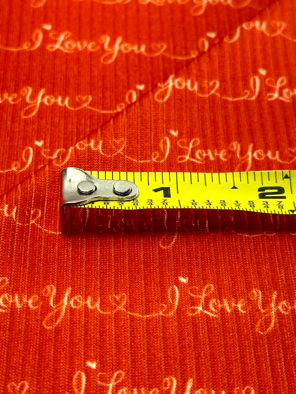 (4X2 YUMMY RIB) I LOVE YOU PRINT ON RED
