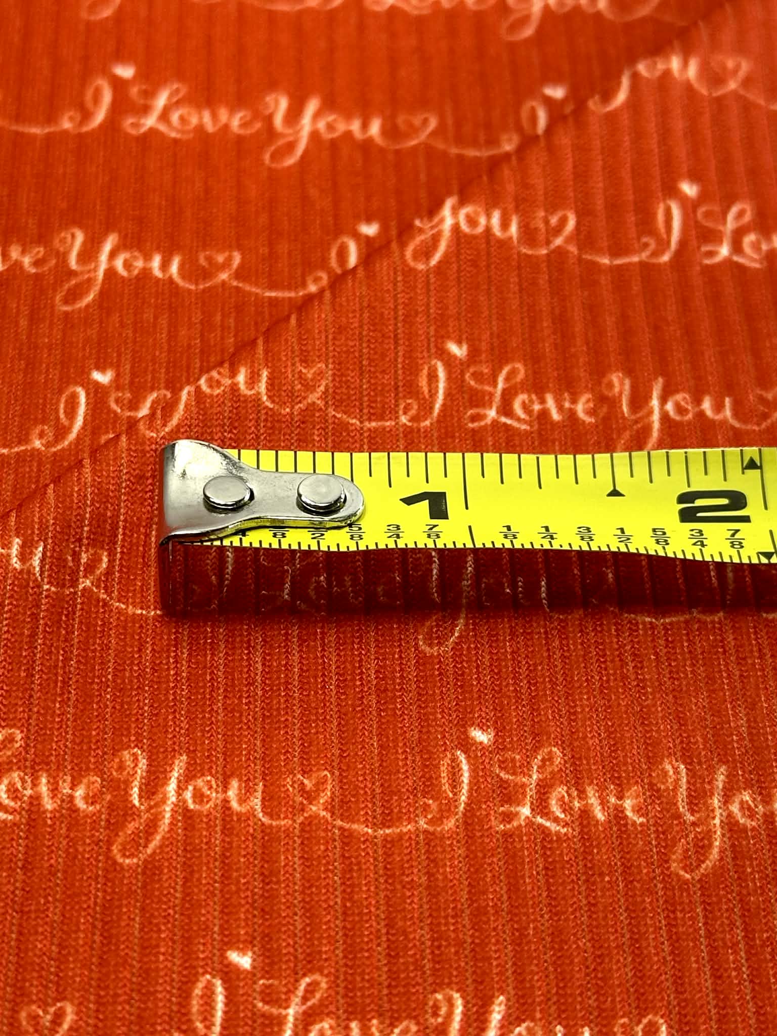 (4X2 YUMMY RIB) I LOVE YOU PRINT ON RED
