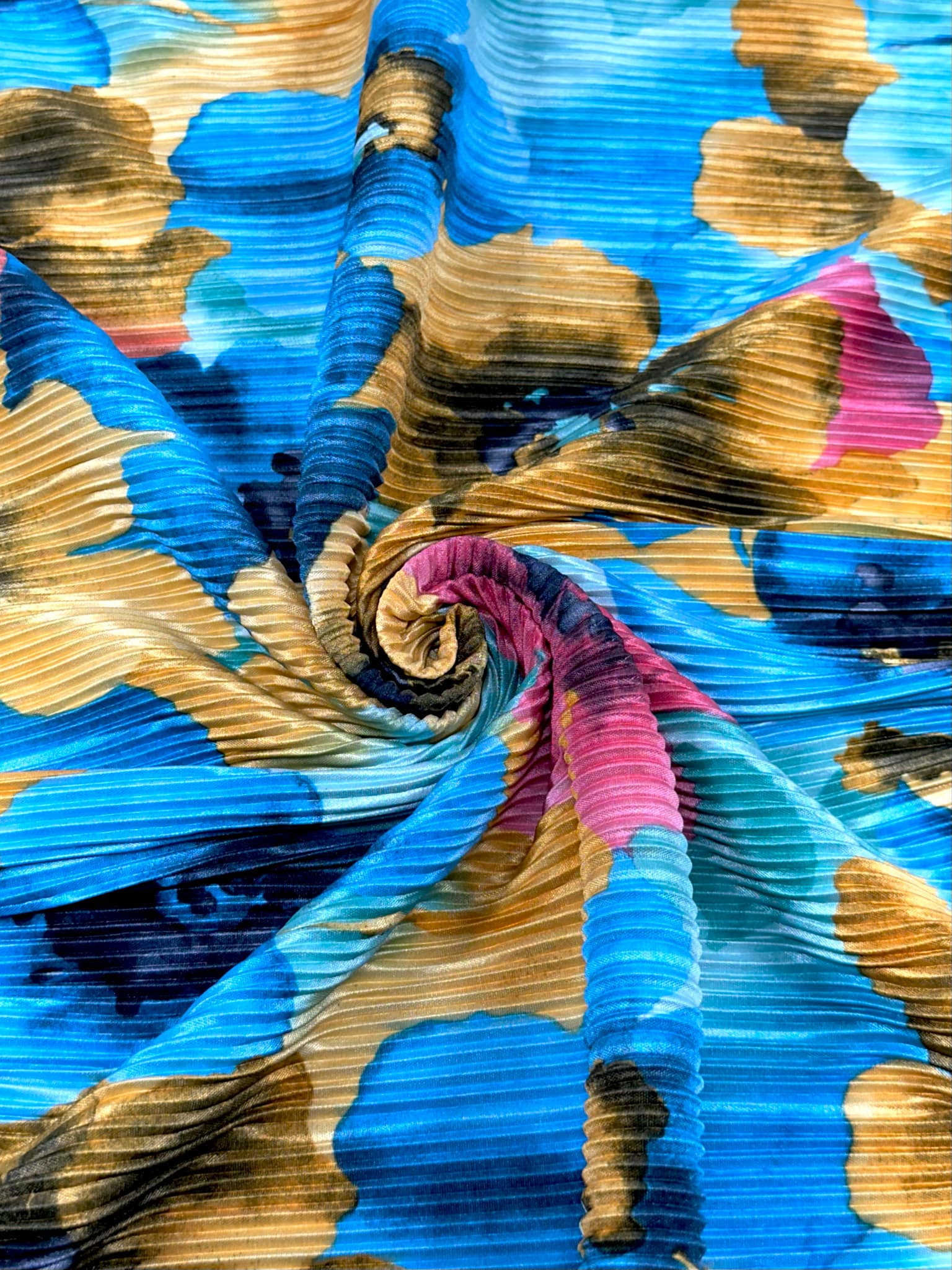 (PLEATED) YELLOW, BLUE, AND PINK FLORAL