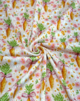 (4X2 YUMMY RIB) CARROTS WITH BOWS AND TINY FLOWERS ON SOFT PINK