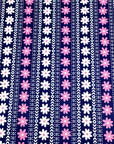 (DBP) PINK AND OFF WHITE FLOWER PATTERN ON NAVY