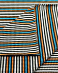 (RIB) TAN, OFF WHITE, BLACK, ORANGE, AND BLUE STRIPES(2)