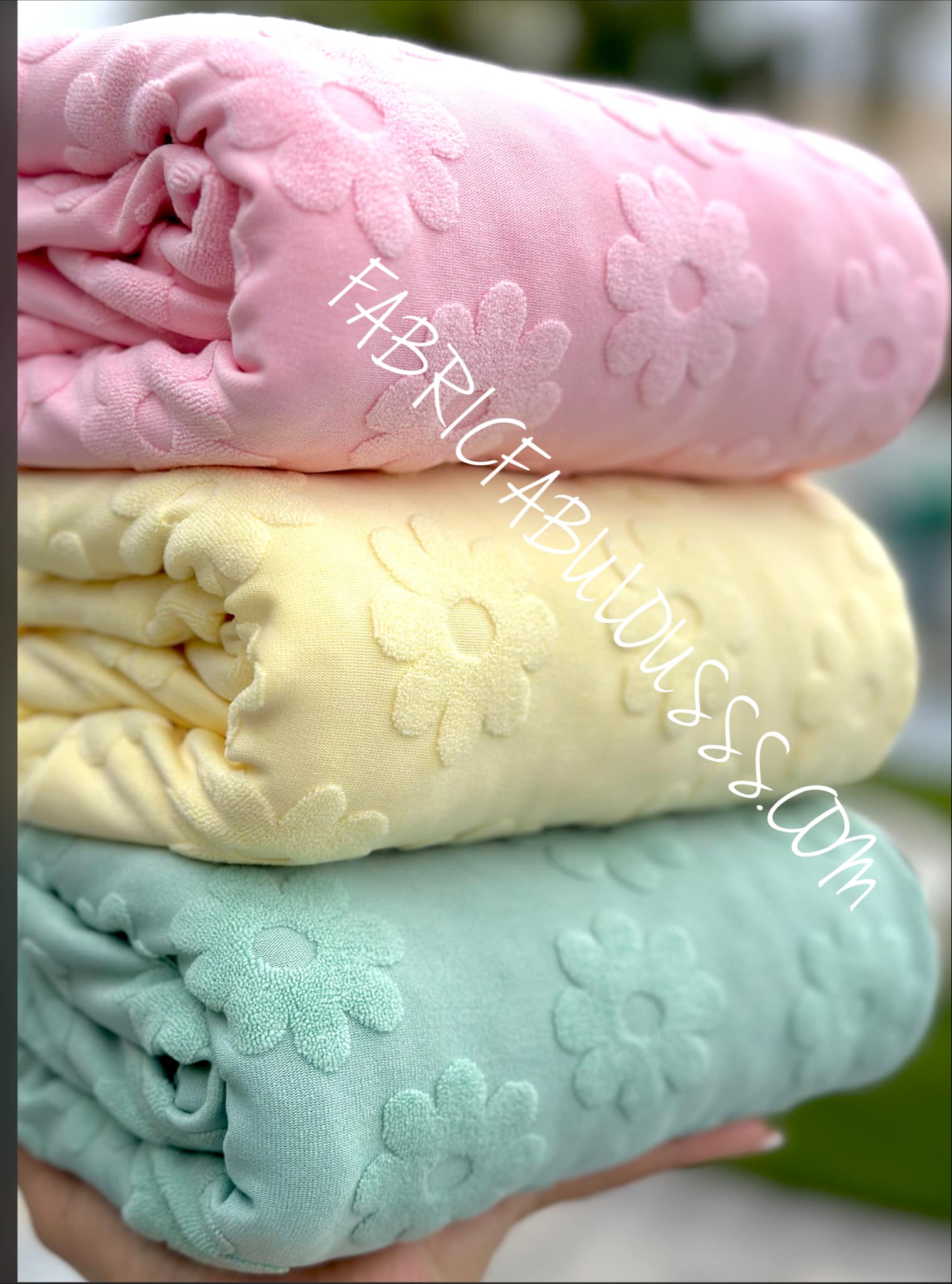(TOWEL) SAGE DAISY FLOWERS