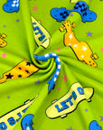 (FRENCH TERRY) SKATEBOARDS AND STARS ON LIME