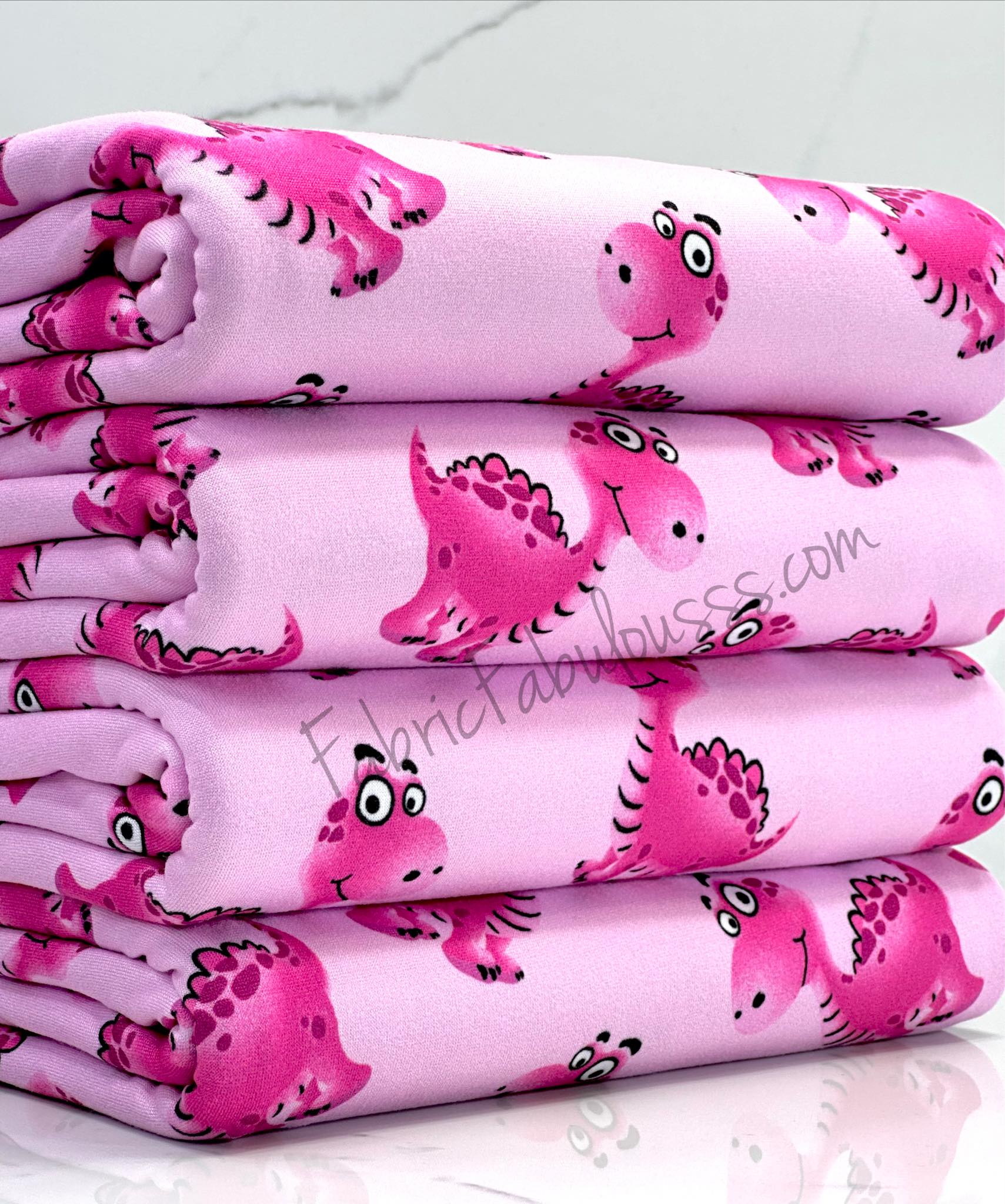 (DBP) FUSCHIA DINO'S ON LIGHT PINK