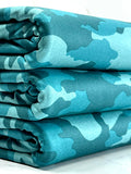 (YOGA) TEAL AND TURQUOISE CAMOFLAGE