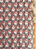 (4X2 YUMMY RIB) SMALL RED SANTA ON ZEBRA PRINT