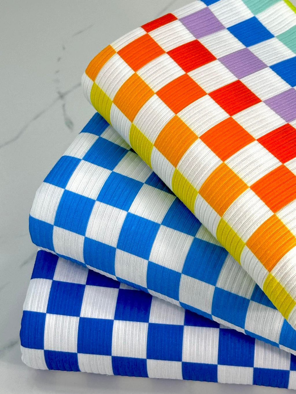 (YUMMY RIB) RAINBOW AND OFF WHITE CHECKERED