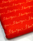 (4X2 YUMMY RIB) I LOVE YOU PRINT ON RED