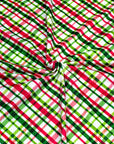 (DBP) RED AND GREEN PLAID ON OFF WHITE