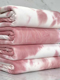 (2X2 RIB) DUSTY ROSE AND OFF WHITE TIE DYE