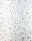 (4X2 YUMMY RIB) PINK AND BLUE TINY FLOWERS ON OFF WHITE