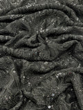 (MESH) EMBROIDERED BLACK FLORAL AND SEQUIN