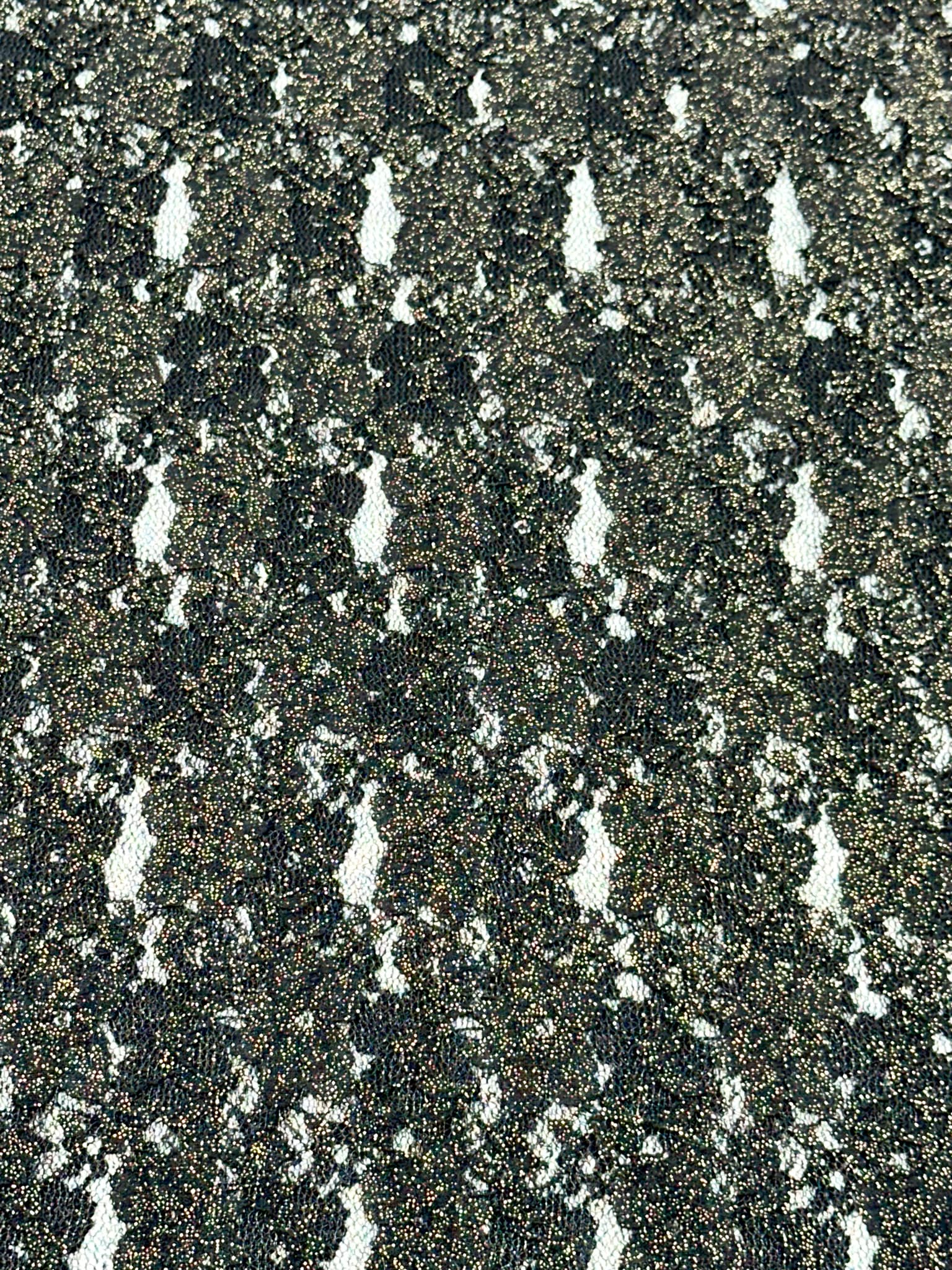 (LACE) BLACK FLORAL WITH GOLD SHIMMER