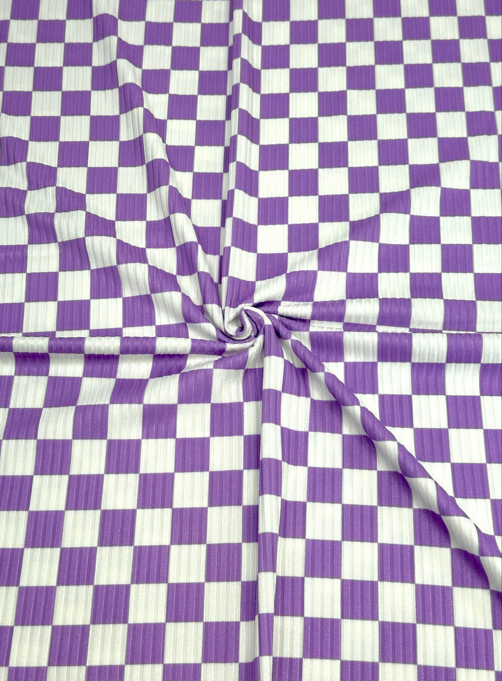 (YUMMY RIB) LAVENDER AND OFF WHITE CHECKERED