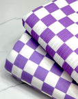 (FRENCH TERRY) LAVENDER AND OFF WHITE CHECKERED