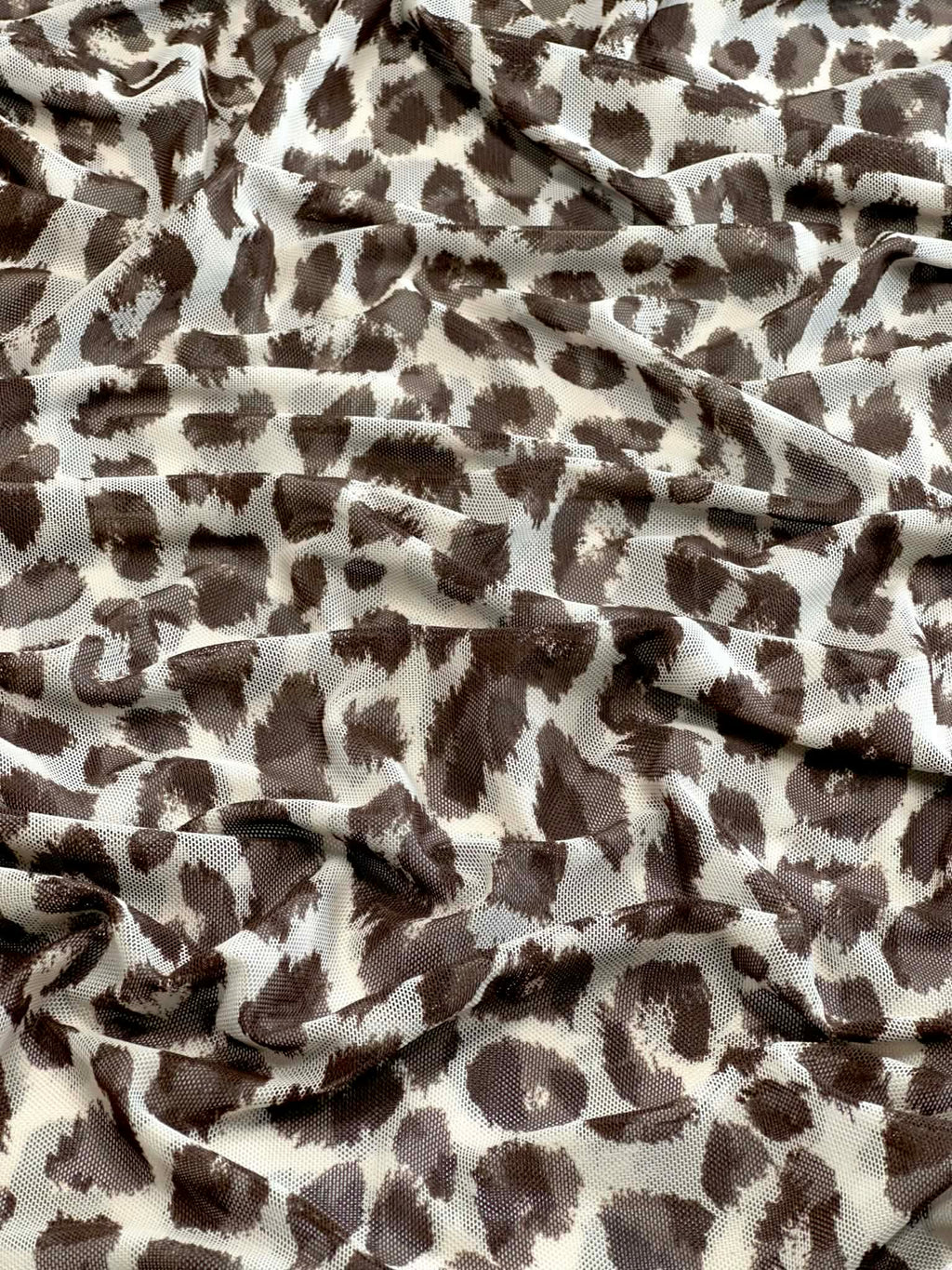 (MESH) BROWN CHEETAH ON LIGHT CREAM