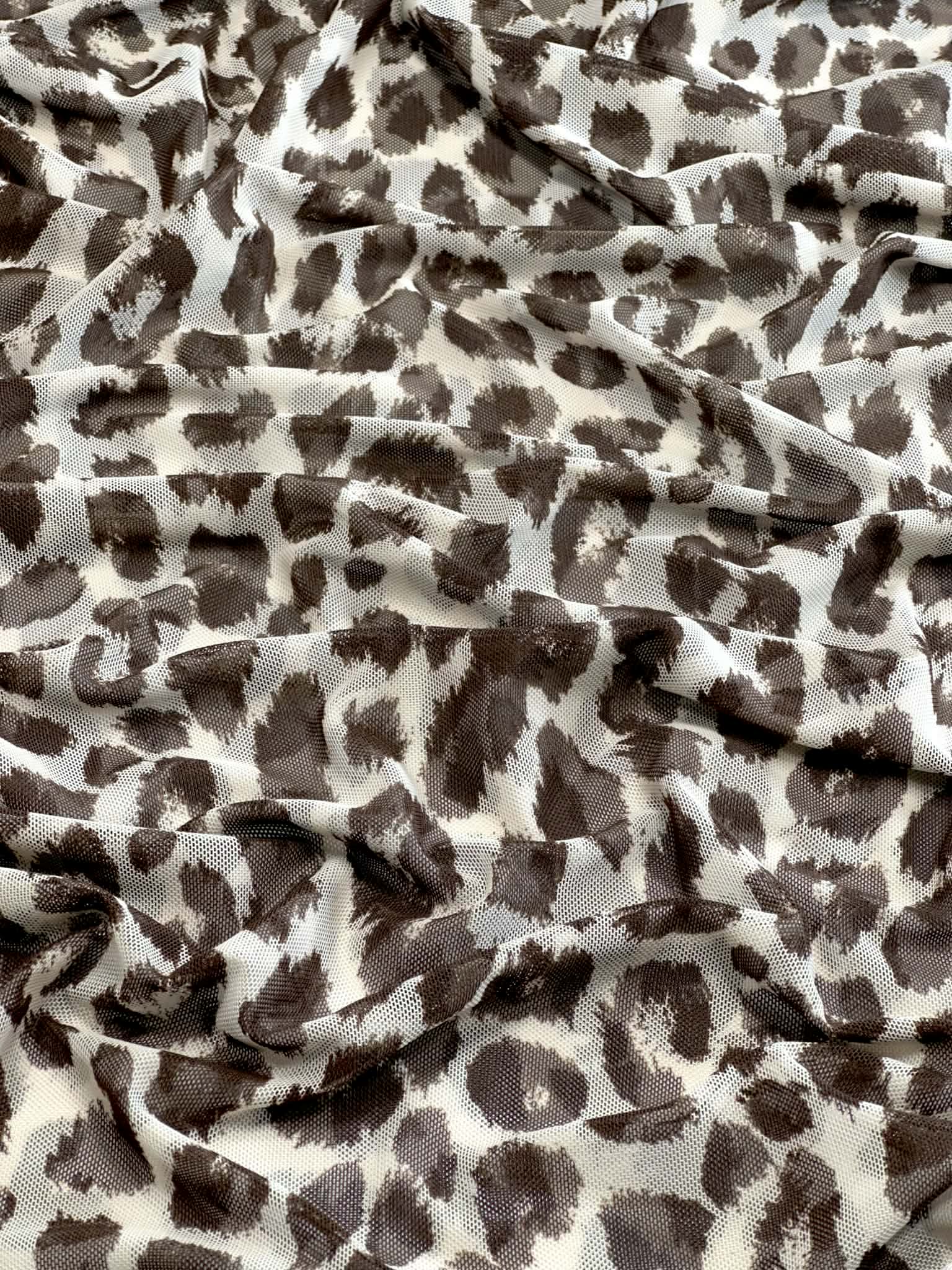 (MESH) BROWN CHEETAH ON LIGHT CREAM