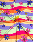 (DBP) PINK, YELLOW, PURPLE, AND HOT PINK FLOWERS ON COLORFUL WAVE