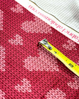 (4X2 YUMMY RIB) PINK KNIT HEARTS ON VINTAGE STRAWBERRY